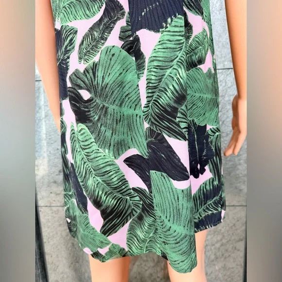 Tropical Green and Pink Midi Dress - Picture 8 of 16